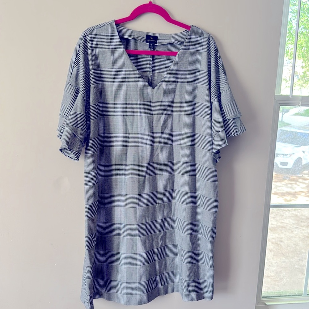 Men's Gray Plaid Dress